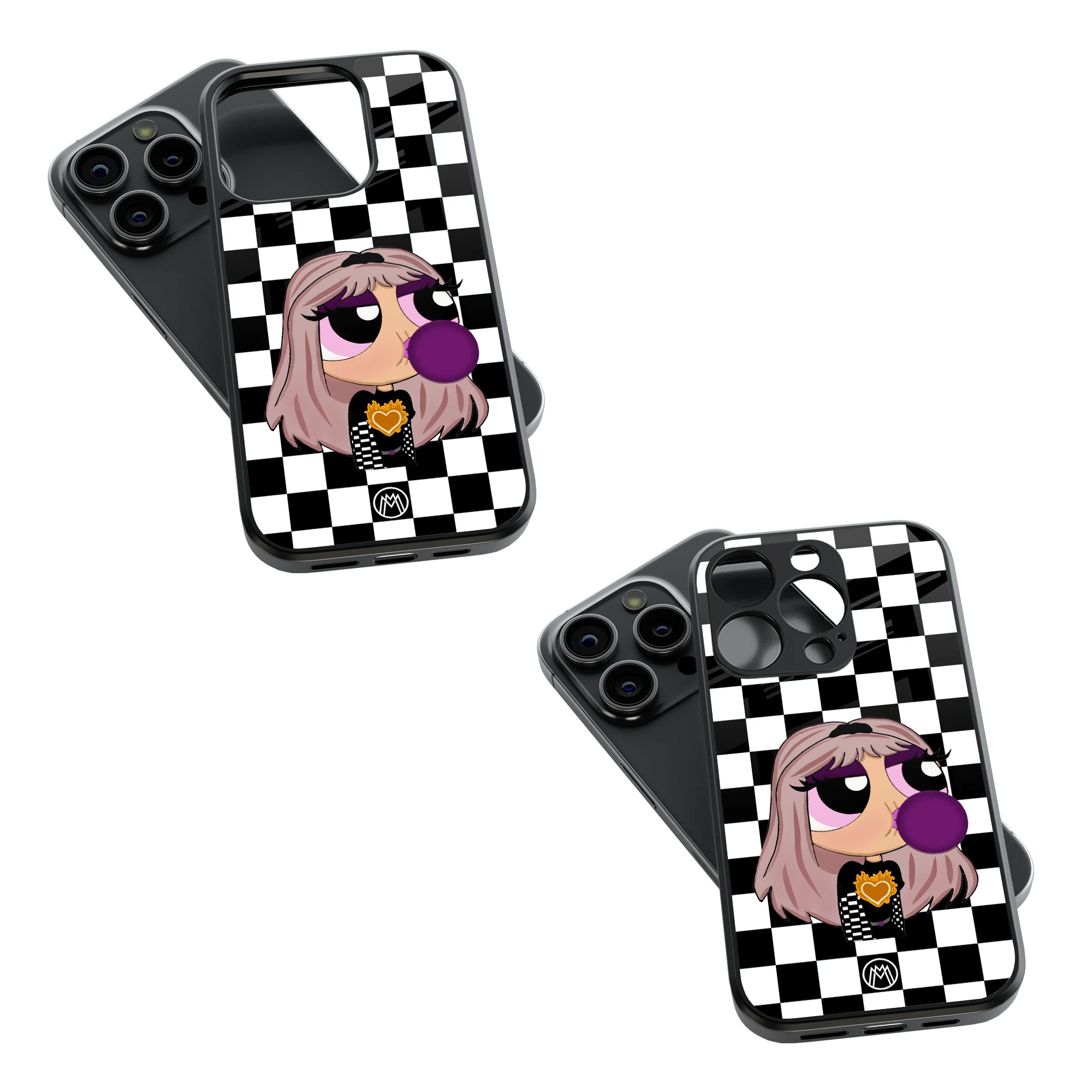 Trendy Glass Back Mobile Case for iPhone, Samsung, Redmi, OnePlus, Google Pixel, Motorola