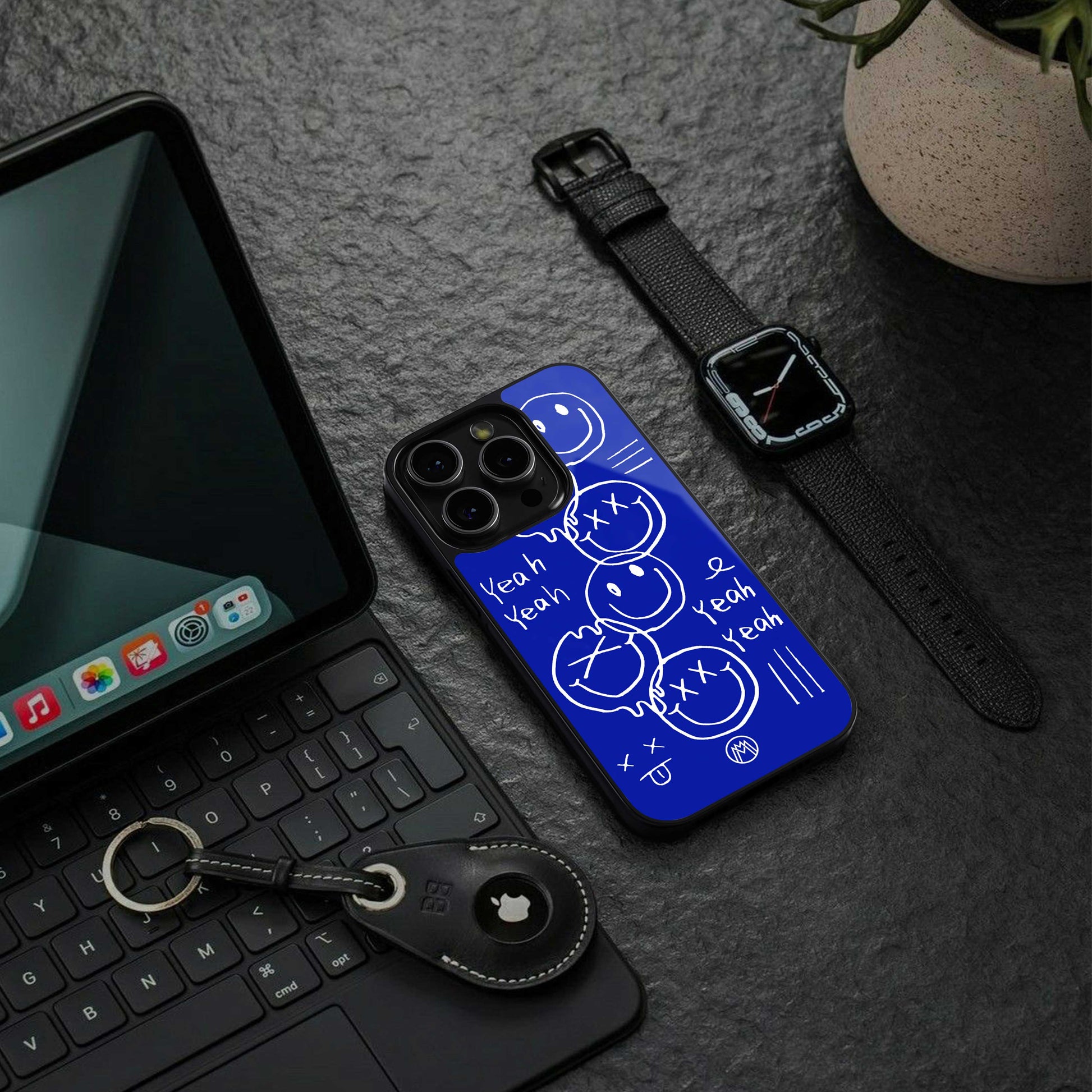 sassy smiley faces back phone cover | glass case for iphone 16e