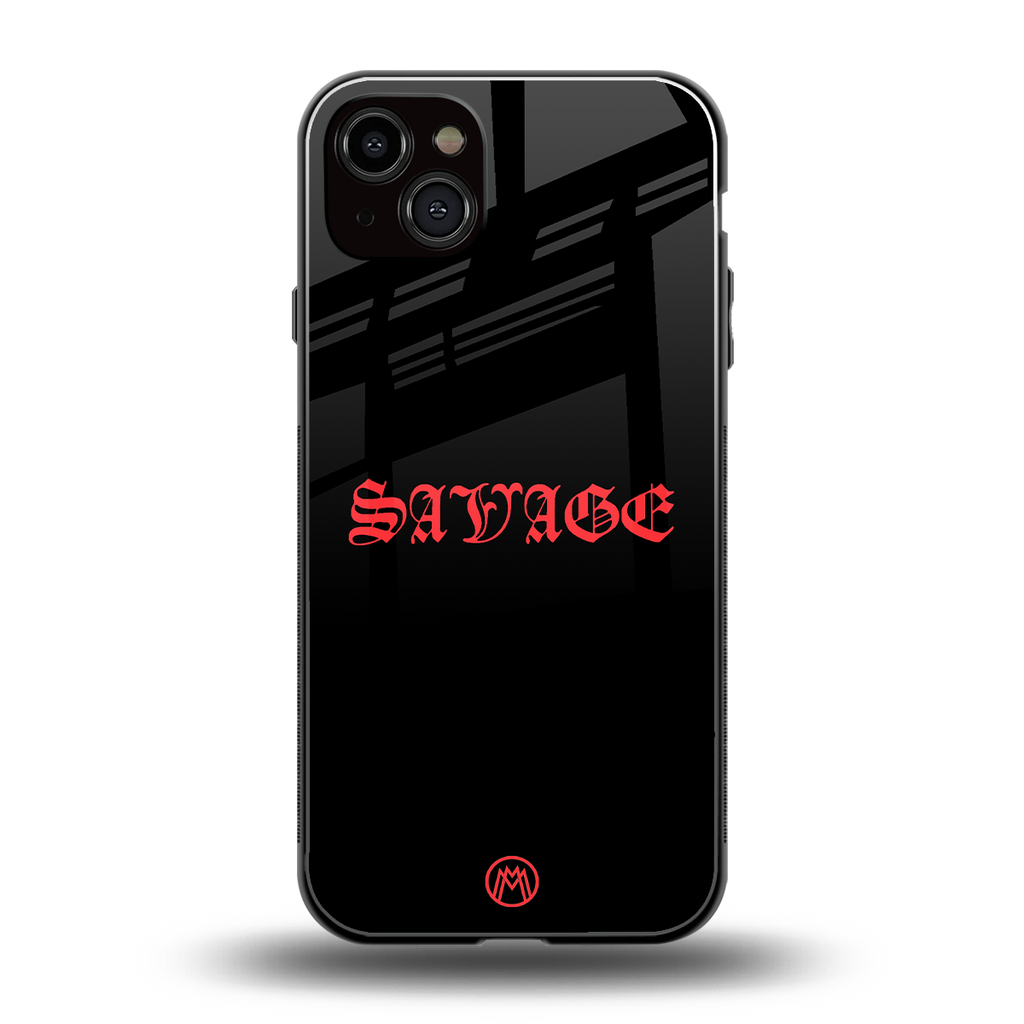 savage back phone cover | glass case for iphone 15 plus
