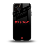 savage back phone cover | glass case for iphone 14 plus