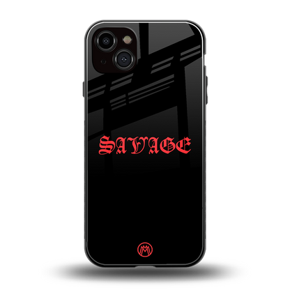 savage back phone cover | glass case for iphone 14 plus
