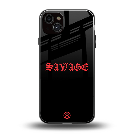 savage back phone cover | glass case for iphone 14 plus