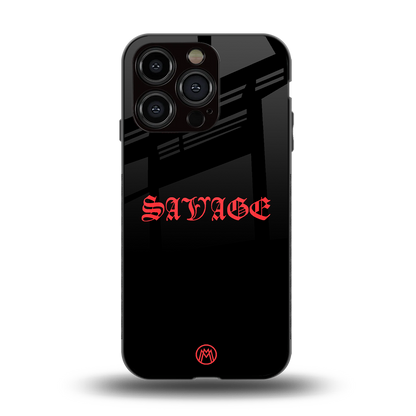 savage back phone cover | glass case for iphone 15 pro