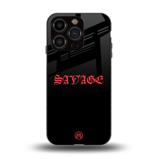 savage back phone cover | glass case for iphone 15 pro