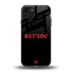 savage back phone cover | glass case for iphone 15