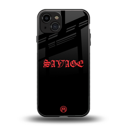 savage back phone cover | glass case for iphone 15
