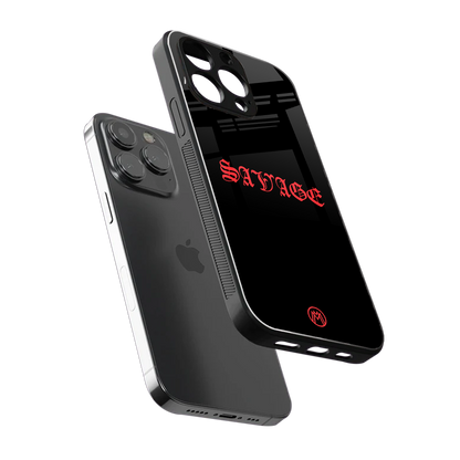 savage back phone cover | glass case for iphone 15 pro