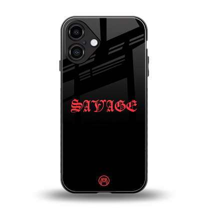 savage back phone cover | glass case for iphone 16 plus