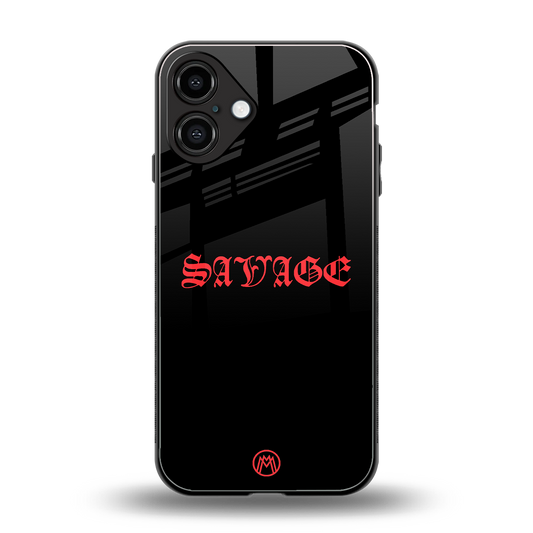savage back phone cover | glass case for iphone 16 plus