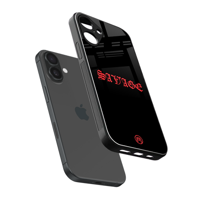 savage back phone cover | glass case for iphone 16 plus