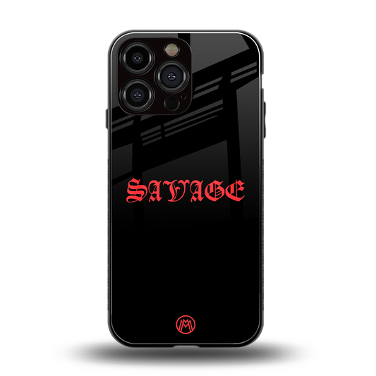 savage back phone cover | glass case for iphone 16 pro max