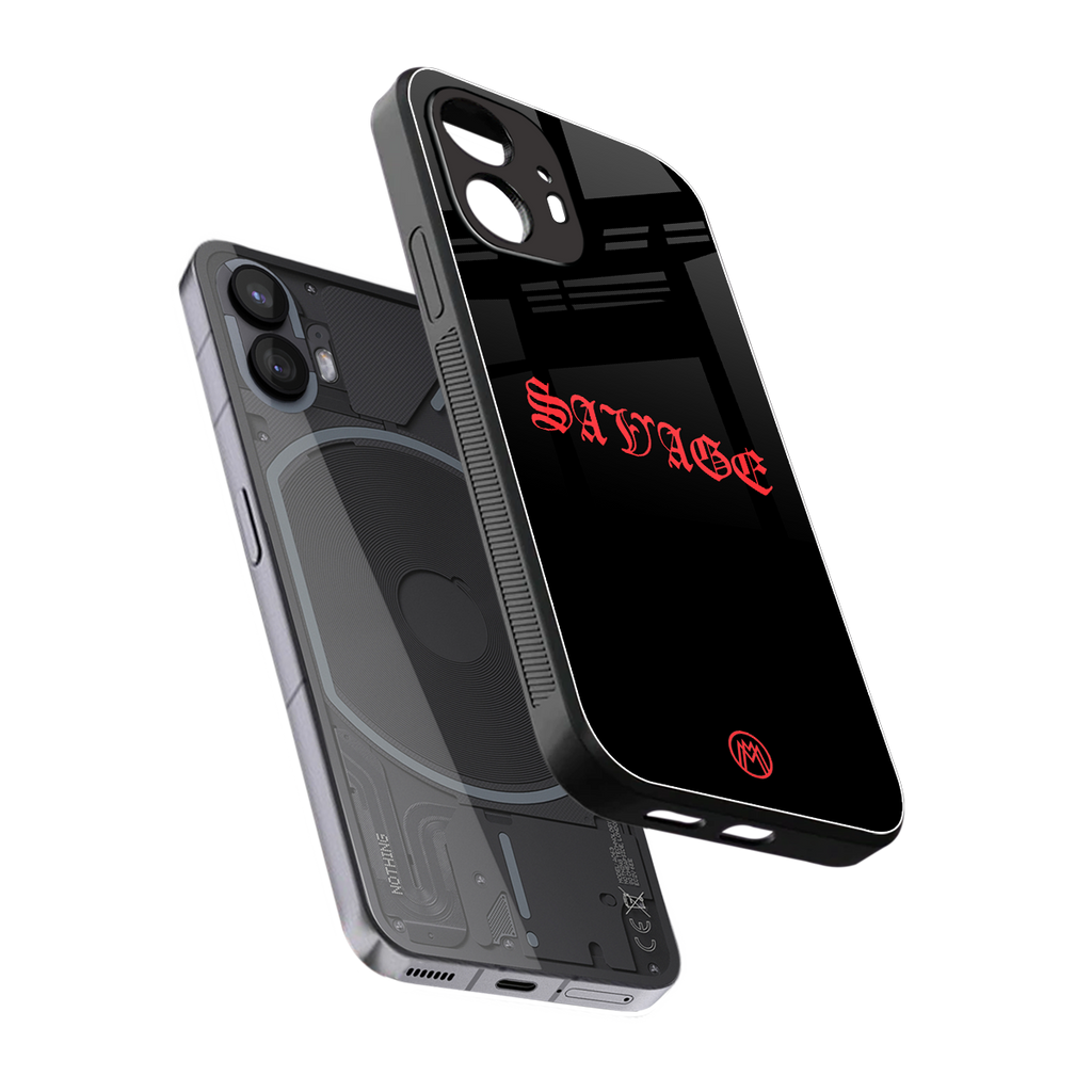 savage back phone cover | glass case for nothing phone 2