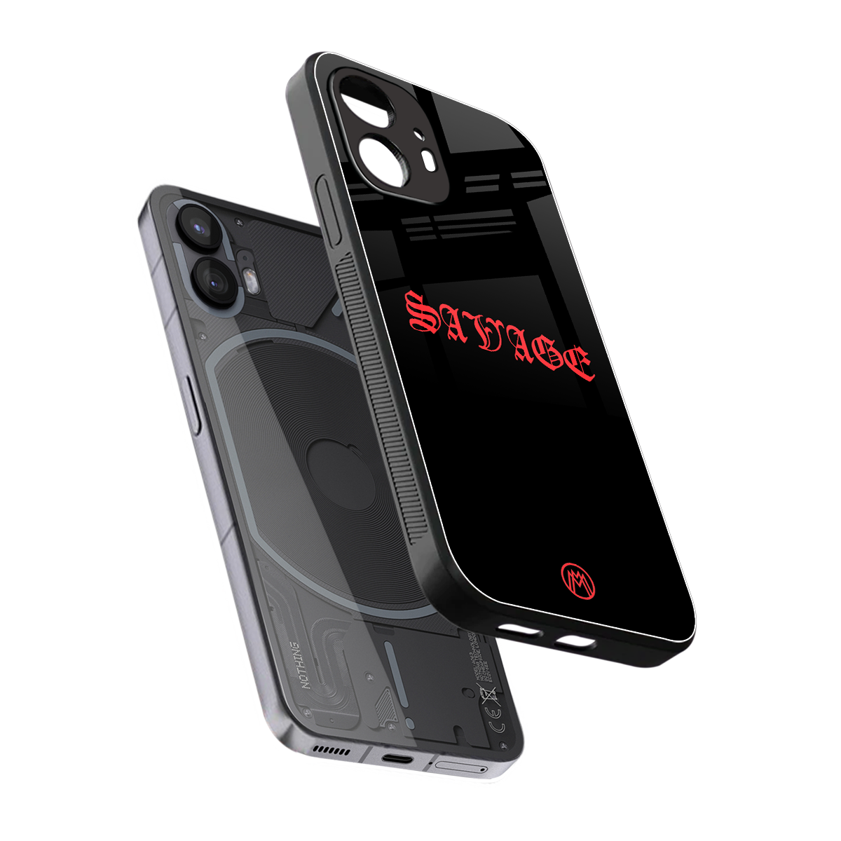 savage back phone cover | glass case for nothing phone 2