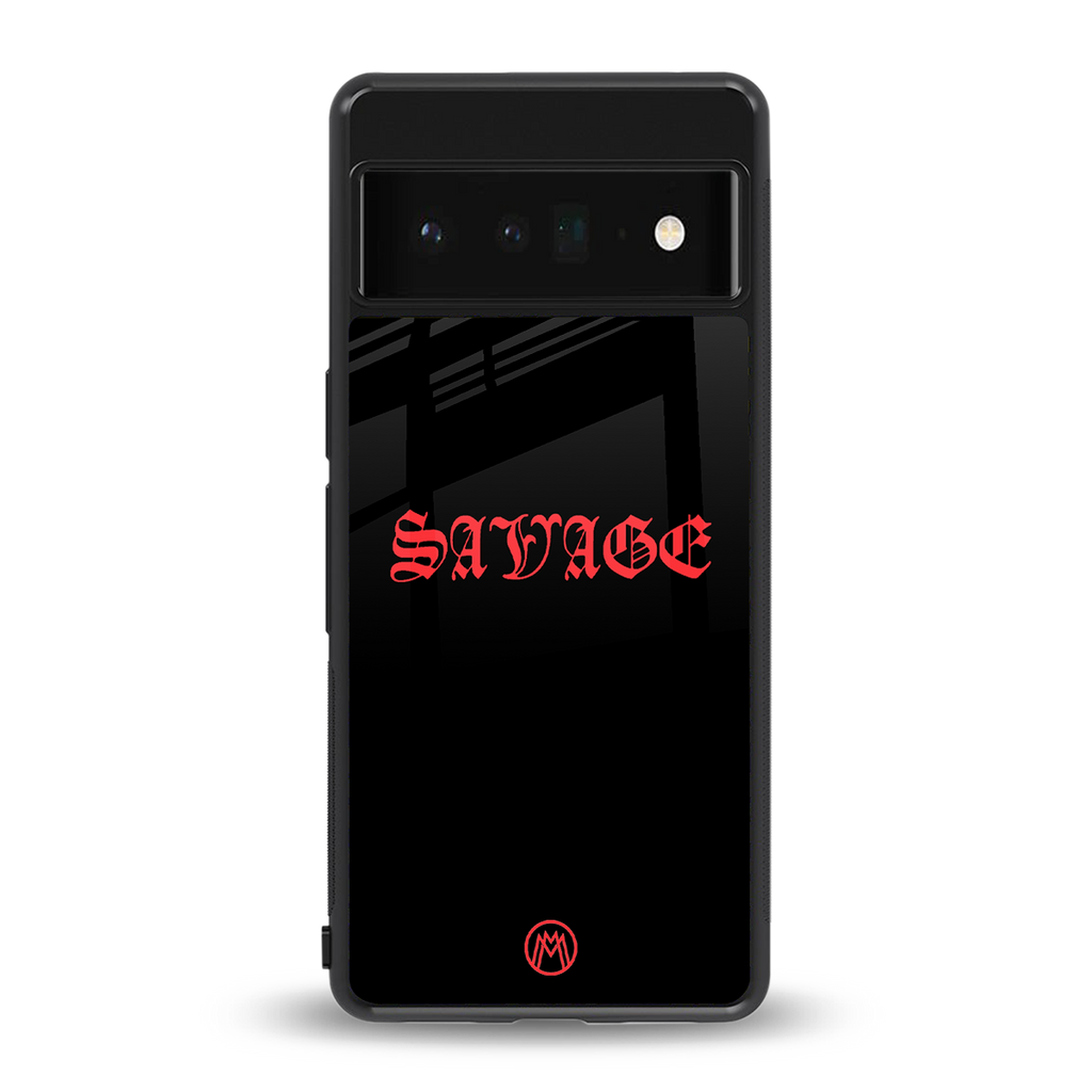 savage back phone cover | glass case for google pixel 6 pro