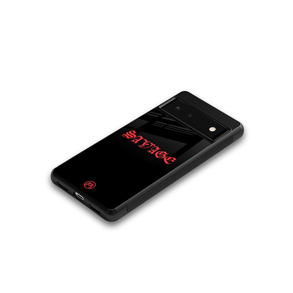 savage back phone cover | glass case for google pixel 6