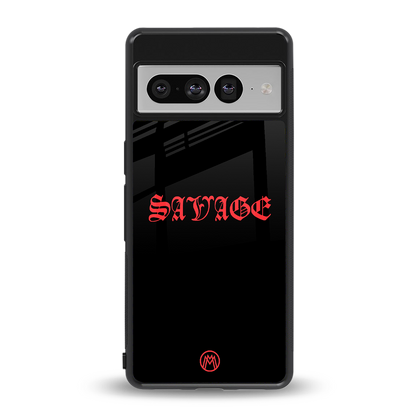 savage back phone cover | glass case for google pixel 7 pro