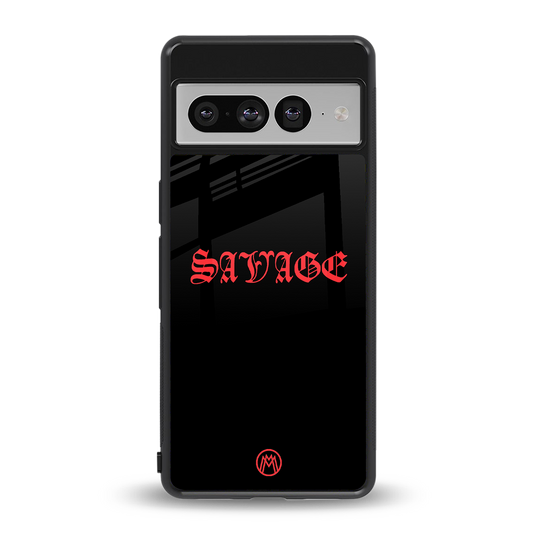 savage back phone cover | glass case for google pixel 7 pro