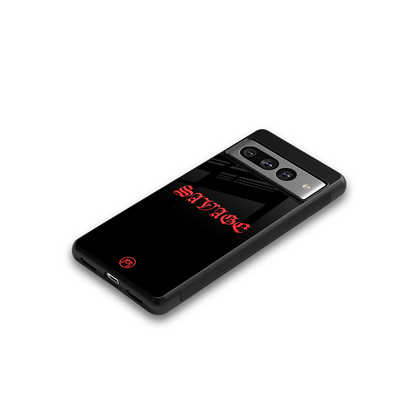 savage back phone cover | glass case for google pixel 7 pro