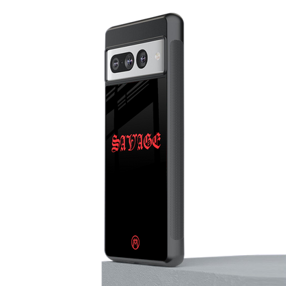 savage back phone cover | glass case for google pixel 7 pro