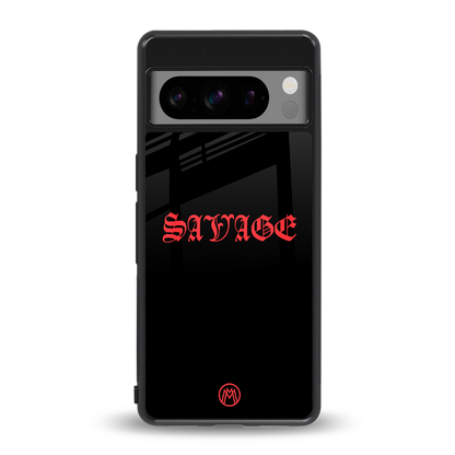 savage back phone cover | glass case for google pixel 8 pro