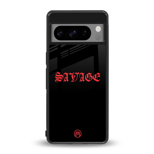 savage back phone cover | glass case for google pixel 8 pro