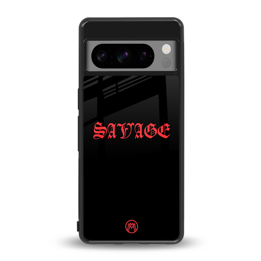 savage back phone cover | glass case for google pixel 8 pro