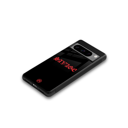 savage back phone cover | glass case for google pixel 8 pro