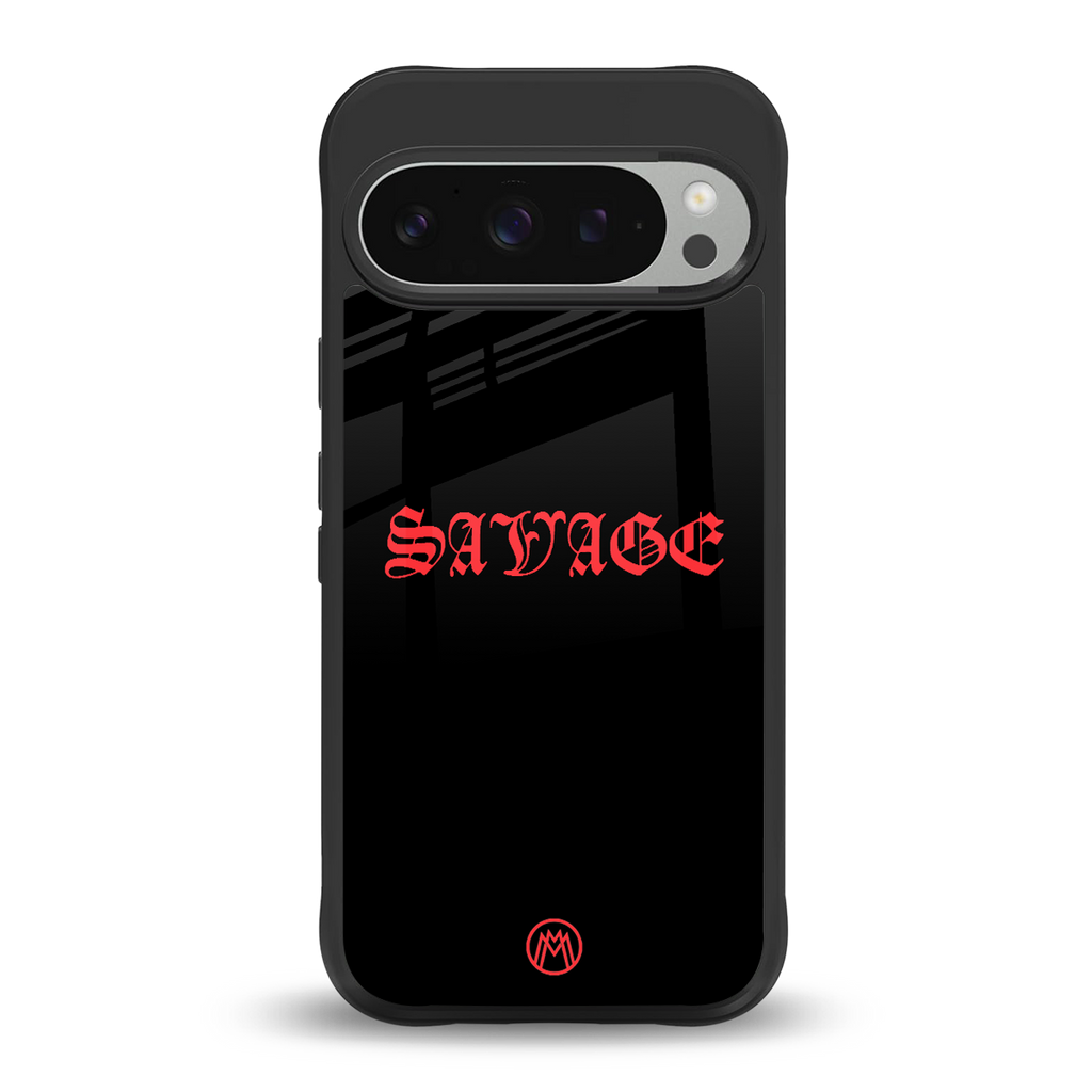 savage back phone cover | glass case for google pixel 9 pro