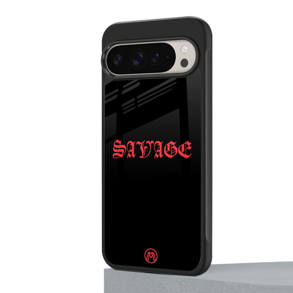 savage back phone cover | glass case for google pixel 9 pro
