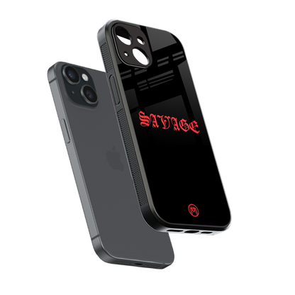 savage back phone cover | glass case for iphone 15