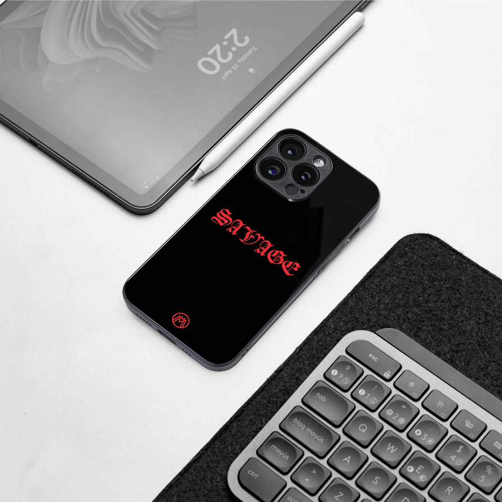 savage back phone cover | glass case for iphone 14 pro max