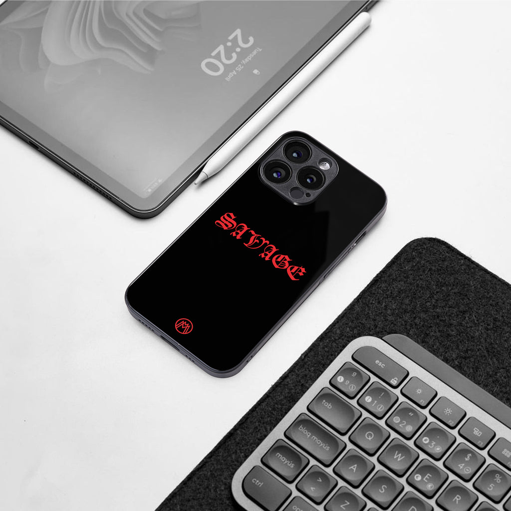 savage back phone cover | glass case for iphone 16 pro