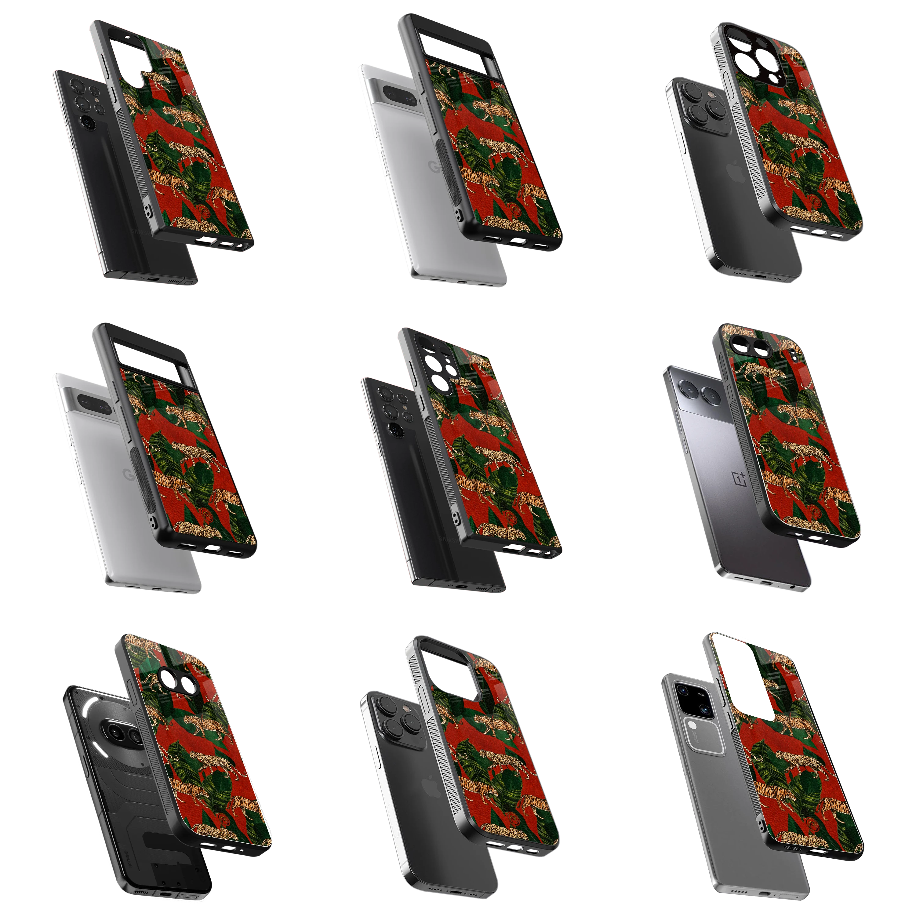 Durable Glass Back Mobile Case for iPhone, Samsung, OnePlus, Google Pixel, Redmi, Vivo, Oppo