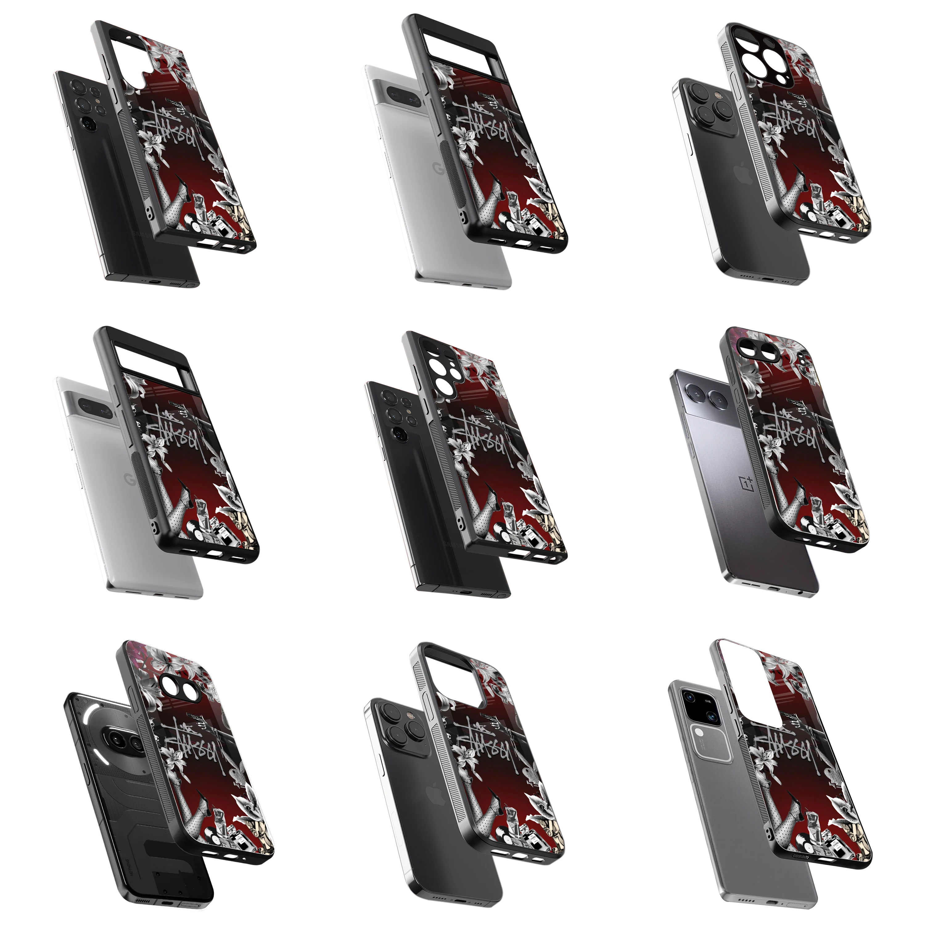 Durable Glass Back Mobile Case for iPhone, Samsung, OnePlus, Google Pixel, Redmi, Vivo, Oppo