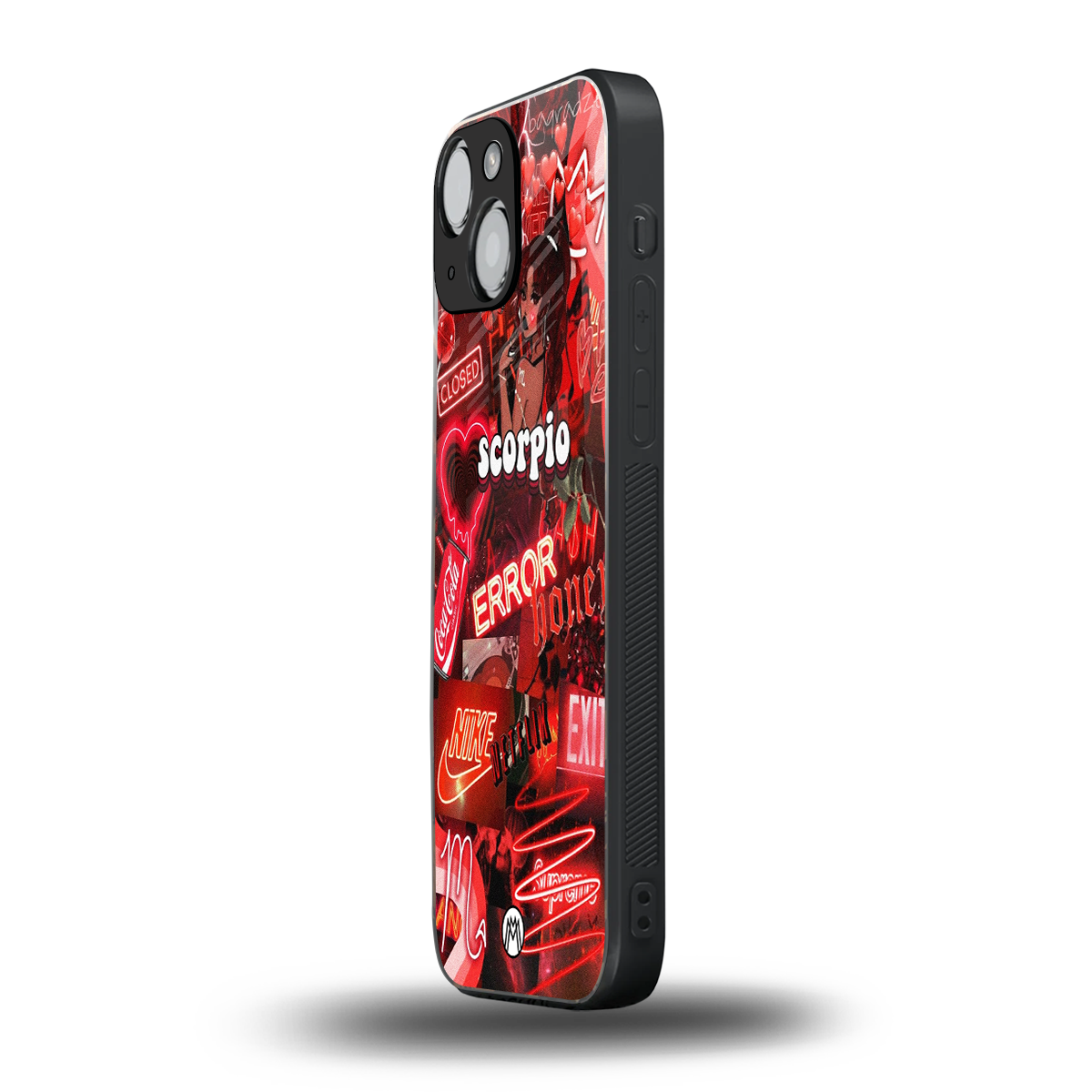 scorpio aesthetic collage back phone cover | glass case for iphone 13 mini