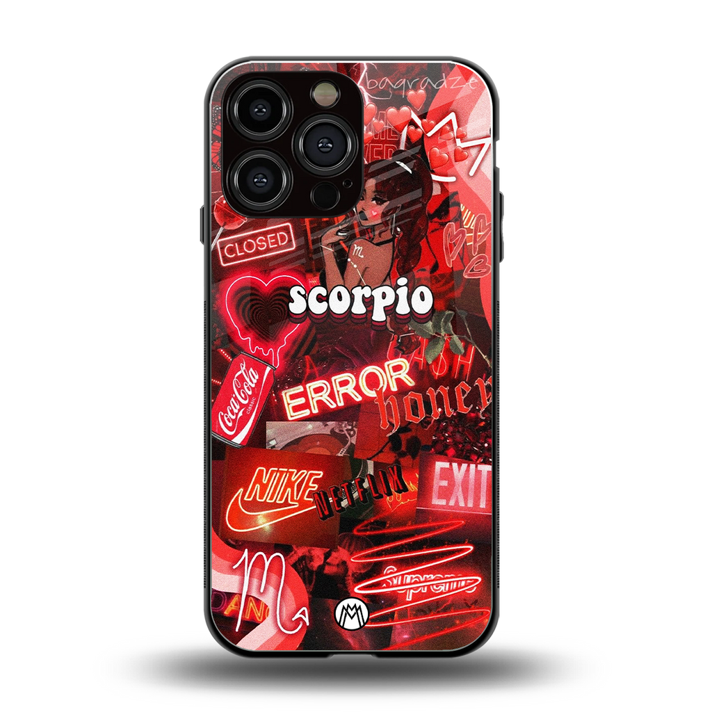 scorpio aesthetic collage back phone cover | glass case for iphone 13 pro max