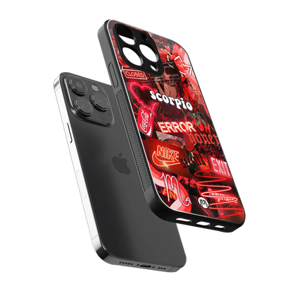 scorpio aesthetic collage back phone cover | glass case for iphone 13 pro max