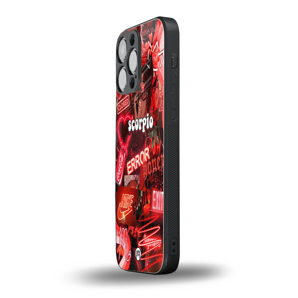 scorpio aesthetic collage back phone cover | glass case for iphone 13 pro max