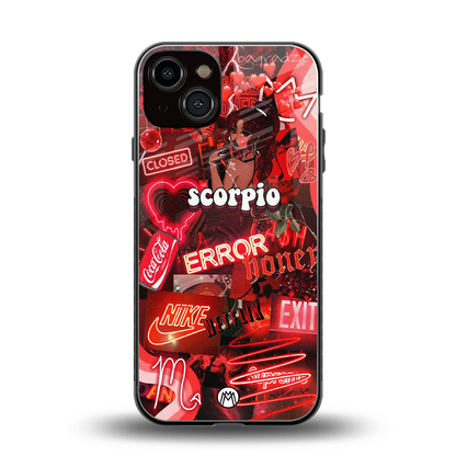 scorpio aesthetic collage back phone cover | glass case for iphone 13