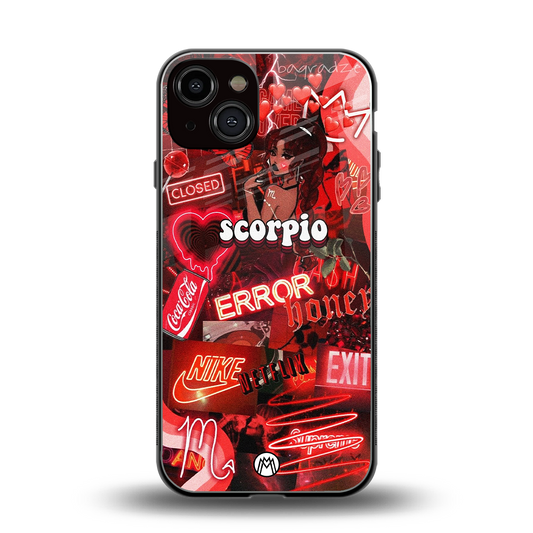 scorpio aesthetic collage back phone cover | glass case for iphone 13