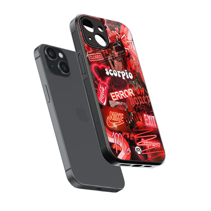 scorpio aesthetic collage back phone cover | glass case for iphone 13