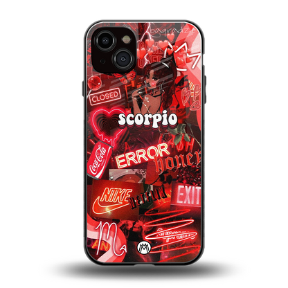 scorpio aesthetic collage back phone cover | glass case for iphone 14 plus