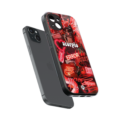scorpio aesthetic collage back phone cover | glass case for iphone 14 plus