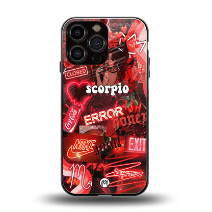 scorpio aesthetic collage back phone cover | glass case for iphone 14 pro max