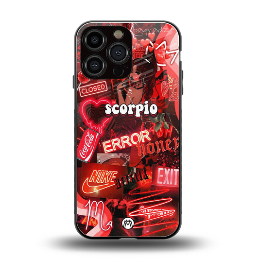 scorpio aesthetic collage back phone cover | glass case for iphone 14 pro max
