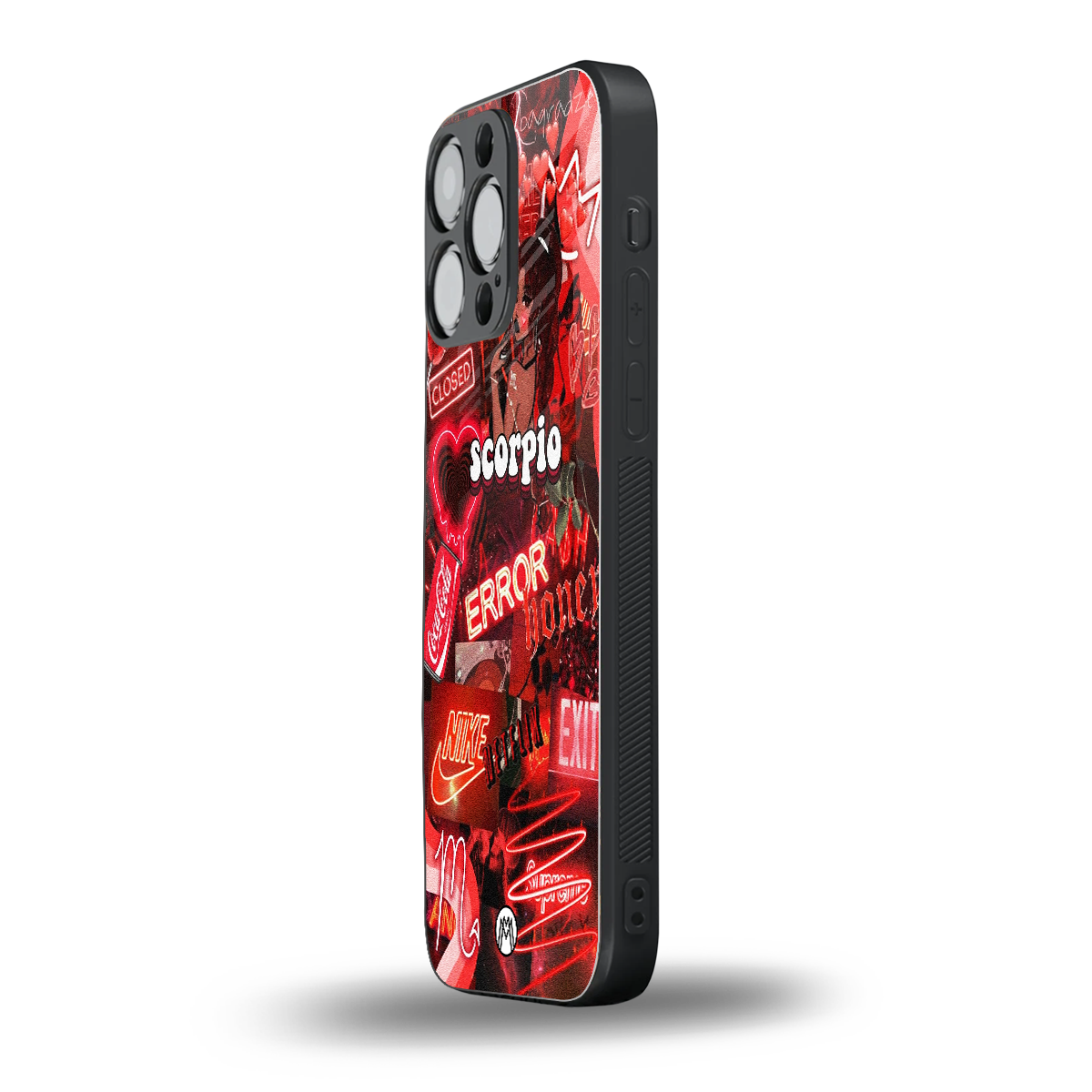 scorpio aesthetic collage back phone cover | glass case for iphone 15 pro max