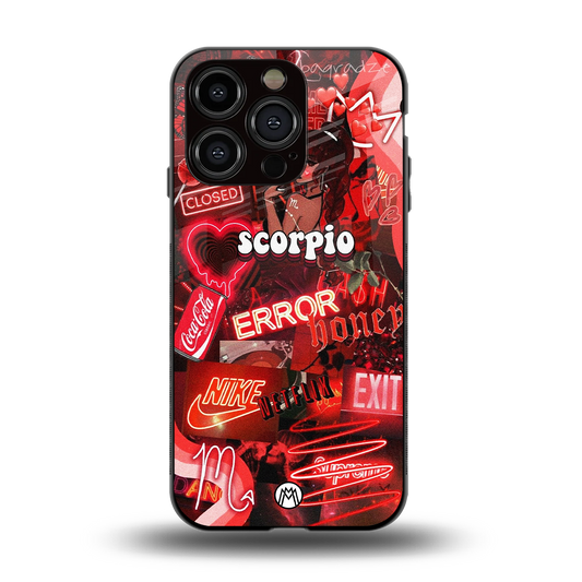 scorpio aesthetic collage back phone cover | glass case for iphone 15 pro