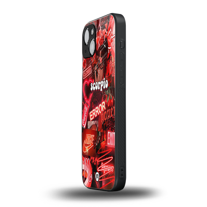 scorpio aesthetic collage back phone cover | glass case for iphone 14