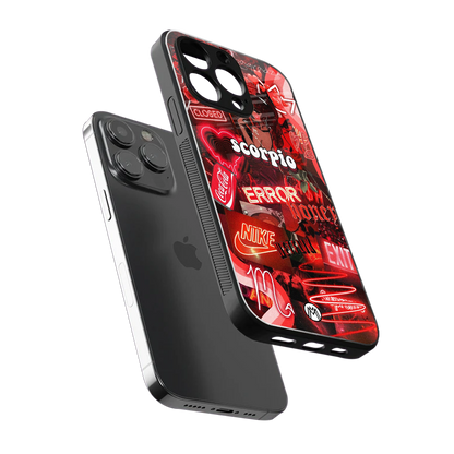 scorpio aesthetic collage back phone cover | glass case for iphone 15 pro