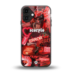 scorpio aesthetic collage back phone cover | glass case for iphone 16 plus